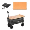 Zusammenklappbarer Premium-Gartenstrandwagen mit Tisch grau