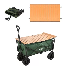   Zusammenklappbarer Premium-Garten-Strandwagen mit Tisch grün