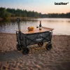 Zusammenklappbarer Premium-Gartenstrandwagen mit Tisch grau