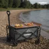 Klappbarer Standard-Gartenstrandwagen mit Tisch grau