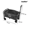 Klappbarer Standard-Gartenstrandwagen mit Tisch grau