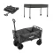 Zusammenklappbarer Premium-Gartenstrandwagen mit Dach grau