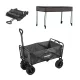 Zusammenklappbarer Premium-Gartenstrandwagen mit Dach grau