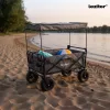 Zusammenklappbarer Premium-Gartenstrandwagen mit Dach grau