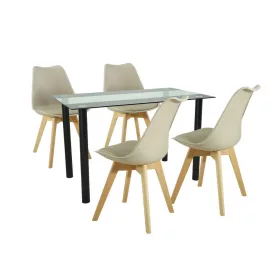 Merlo 4+1 Esstisch-Set beige