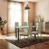 Mezza 4+1 Esstisch-Set beige-grau