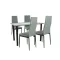 Mezza 4+1 Esstisch-Set grau-schwarz
