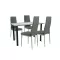 Mezza 4+1 Esstisch-Set grau-grau