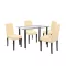 Karin 4+1 Esstisch-Set schwarz-beige