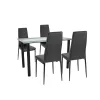 Mezza 4+1 Esstisch-Set schwarz-schwarz