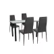 Mezza 4+1 Esstisch-Set schwarz-schwarz