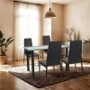 Mezza 4+1 Esstisch-Set schwarz-schwarz