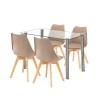 Velon 4+1 Esstisch-Set weiß-beige