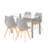 Velon 4+1 Esstisch-Set weiß-grau