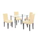 Karin 4+1 Esstisch-Set weiß-beige