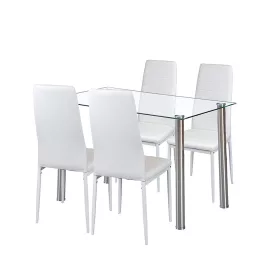 Nolen 4+1 Esstisch-Set weiß
