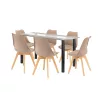 Zelma 6+1 Esstisch-Set beige