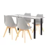 Zelma 4+1 Esstisch-Set schwarz-grau