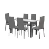 Denton 6+1 Esstisch-Set grau-schwarz