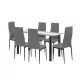 Denton 6+1 Esstisch-Set grau-schwarz