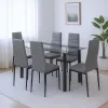 Denton 6+1 Esstisch-Set grau-schwarz