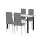Denton 4+1 Esstisch-Set grau-grau