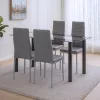 Denton 4+1 Esstisch-Set grau-grau
