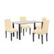 Cadiz 4+1 Esstisch-Set schwarz-beige