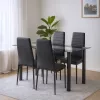 Norman 4+1 Esstisch-Set schwarz