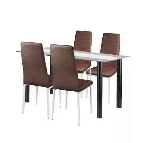 Norman 4+1 Esstischset braun