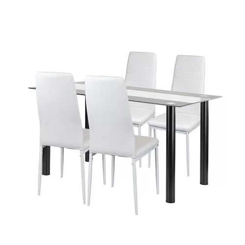 Norman 4+1 Esstisch-Set weiß