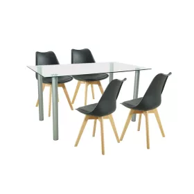 Midori 4+1 Esstischset schwarz