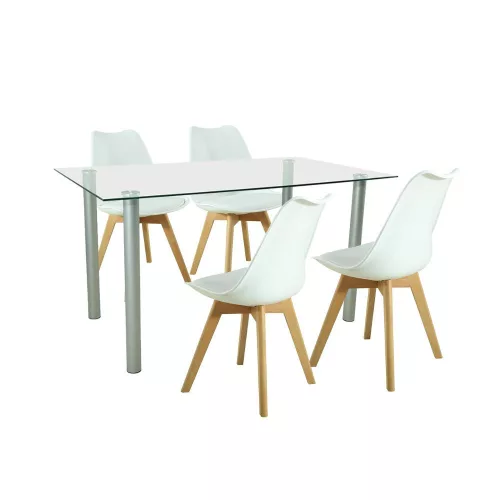 Midori 4+1 Esstisch-Set weiß