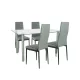 Verna 4+1 Esstisch-Set grau-schwarz