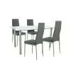 Verna 4+1 Esstisch-Set grau-grau