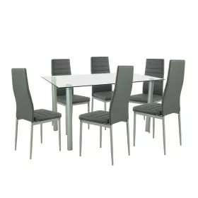 Verna 6+1 Esstisch-Set grau-grau