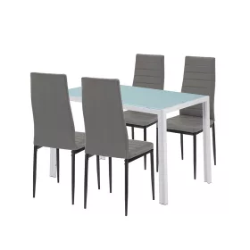 Midland 4+1 Esstisch-Set grau-schwarz