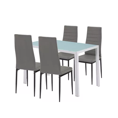 Midland 4+1 Esstisch-Set grau-schwarz