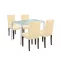 Mira 4+1 Esstisch-Set weiß-beige