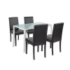 Mira 4+1 Esstisch-Set weiß-schwarz