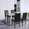 Mira 4+1 Esstisch-Set weiß-schwarz
