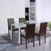 Mira 4+1 Esstisch-Set weiß-braun