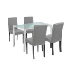 Mira 4+1 Esstisch-Set weiß-grau
