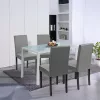 Mira 4+1 Esstisch-Set weiß-grau