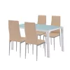 Mabel 4+1 Esstisch-Set beige-grau