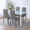Mabel 4+1 Esstisch-Set grau-schwarz