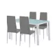 Mabel 4+1 Esstisch-Set grau-grau