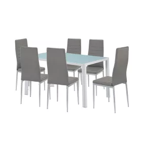 Mabel 6+1 Esstisch-Set grau-grau