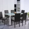 Mira 6+1 Esstisch-Set weiß-schwarz