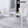 Ezra 140 cm quadratischer Esstisch aus Glas